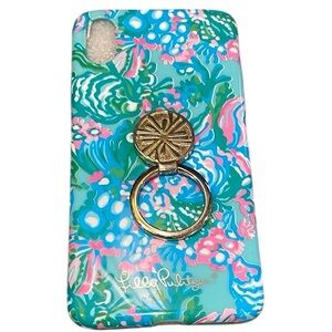 Lilly Pulitzer Phone Case Ring Finger Holder NWOT iPhone X Blue Pink Ring Holder
